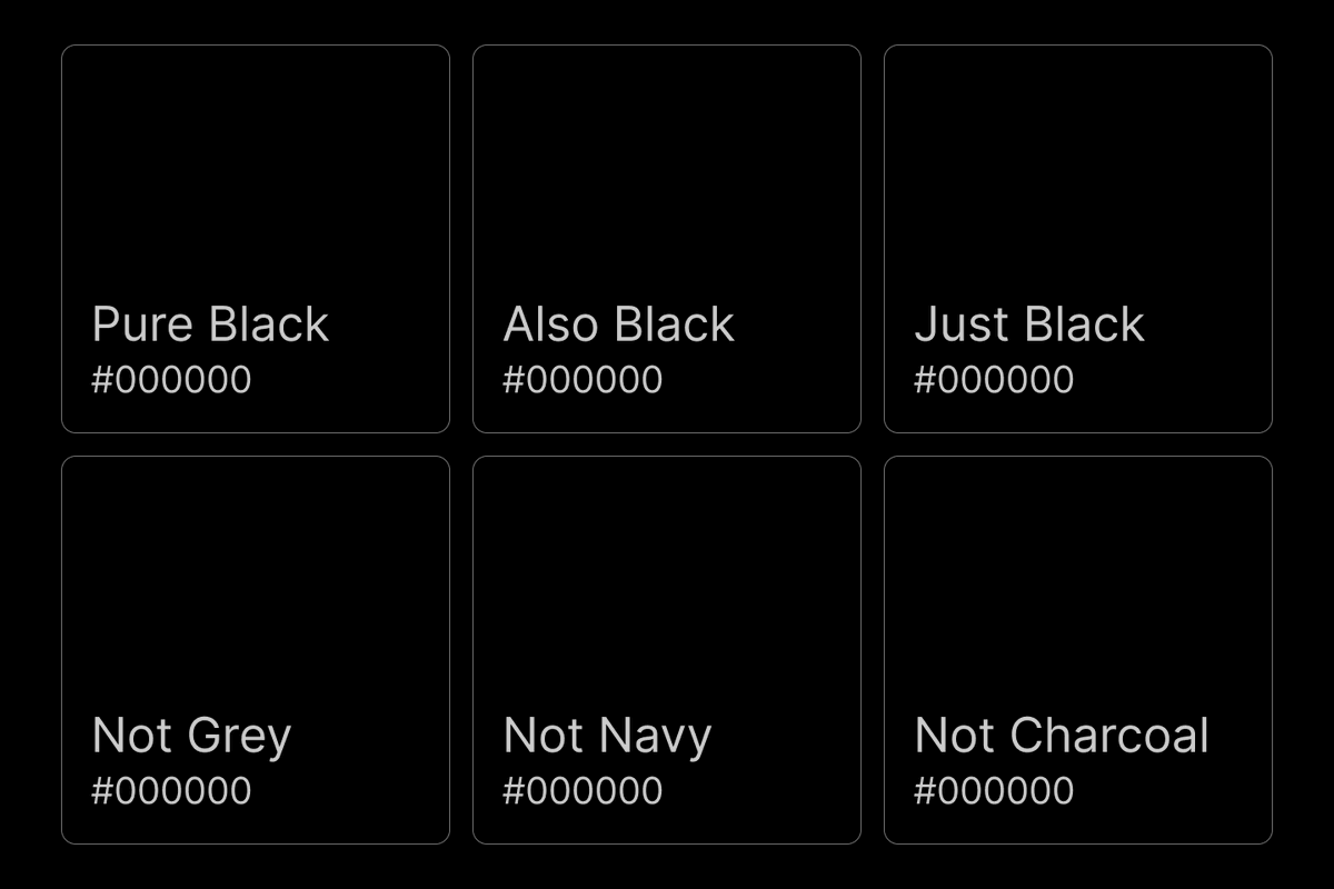 Graphic design tip: keep using pure black.

There is absolutely nothing wrong with it.