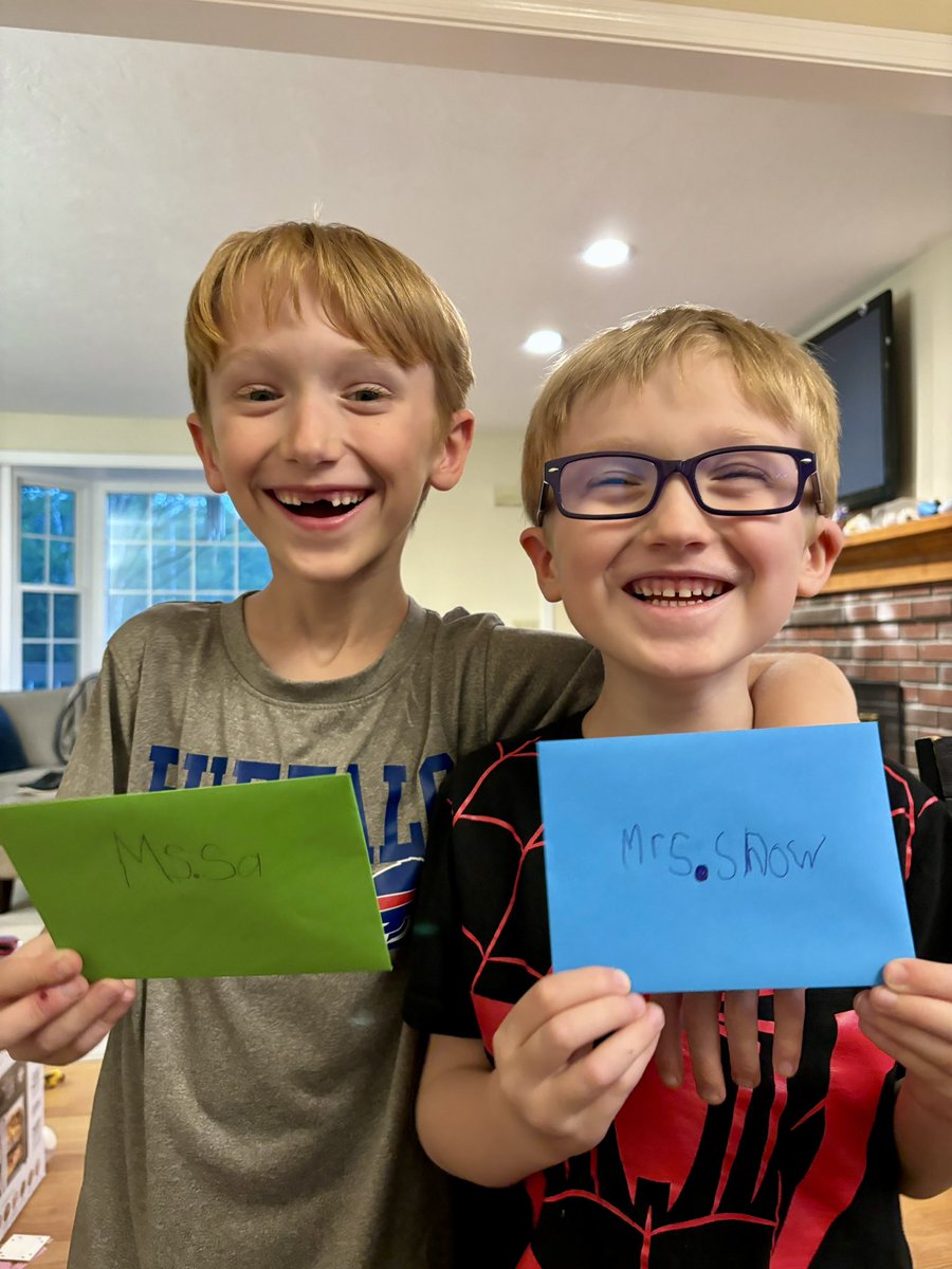 It’s teacher appreciation week, so the boys took a couple moments to write out a little note of thanks to give their teachers tomorrow. #TeacherAppreciation #FindTheGoodAndPraiseIt #MAedu