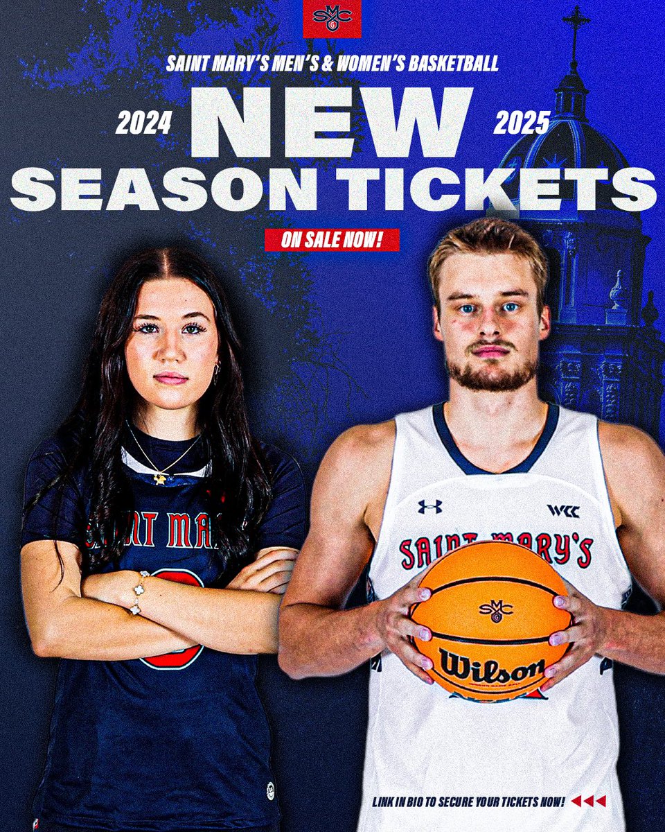 The wait is over ⌛️ New season tickets for @saintmaryshoops and @GaelsWBB are on sale NOW! Been thinking about joining the Gael family? Get your season tickets today and join us in UCU Pavilion for the 2024-2025 season! Secure your tickets now: 🔗 smcgaels.com/sb_output.aspx…
