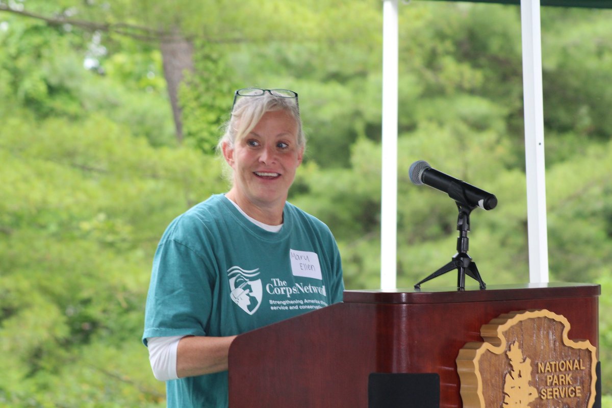 Mary Ellen Sprenkel, our President & CEO, is the @Voices4Service #nationalservice Advocate of the Year! For over a decade, MES has been a tireless champion for conservation service & the concept of the #AmericanClimateCorps. Thank you, Mary Ellen! #FriendsofService