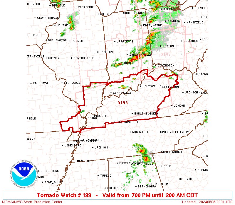 7:02pm CDT #SPC_Watch WW 198 TORNADO IL IN KY MO 080000Z - 080700Z, #ilwx #inwx #kywx #mowx, spc.noaa.gov/products/watch…