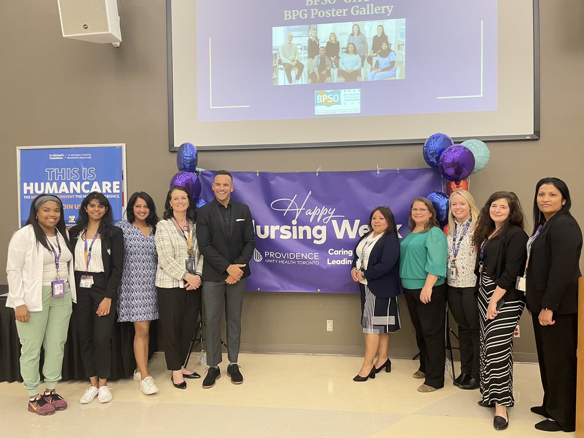 Today I had the pleasure of celebrating #NursingWeek2024 with our nurses at our Providence site @UnityHealthTO. Hearing from point-of-care staff during our lunch with the CNE, rounding with teams & recognizing our award recipients + @RNAO #BPG Nurse Champions. Feeling inspired!