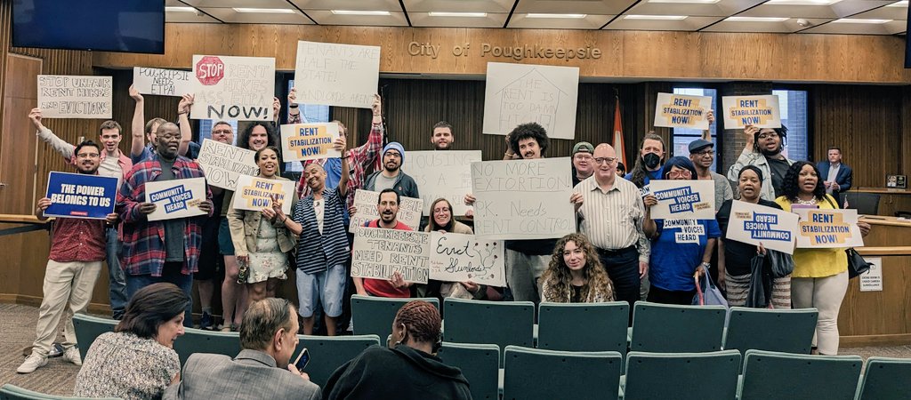 Rents are skyrocketing all around the state, destabilizing neighborhoods and tearing our communities apart. Poughkeepsie renters spoke loud and clear tonight: Pass #RentStabilization NOW!