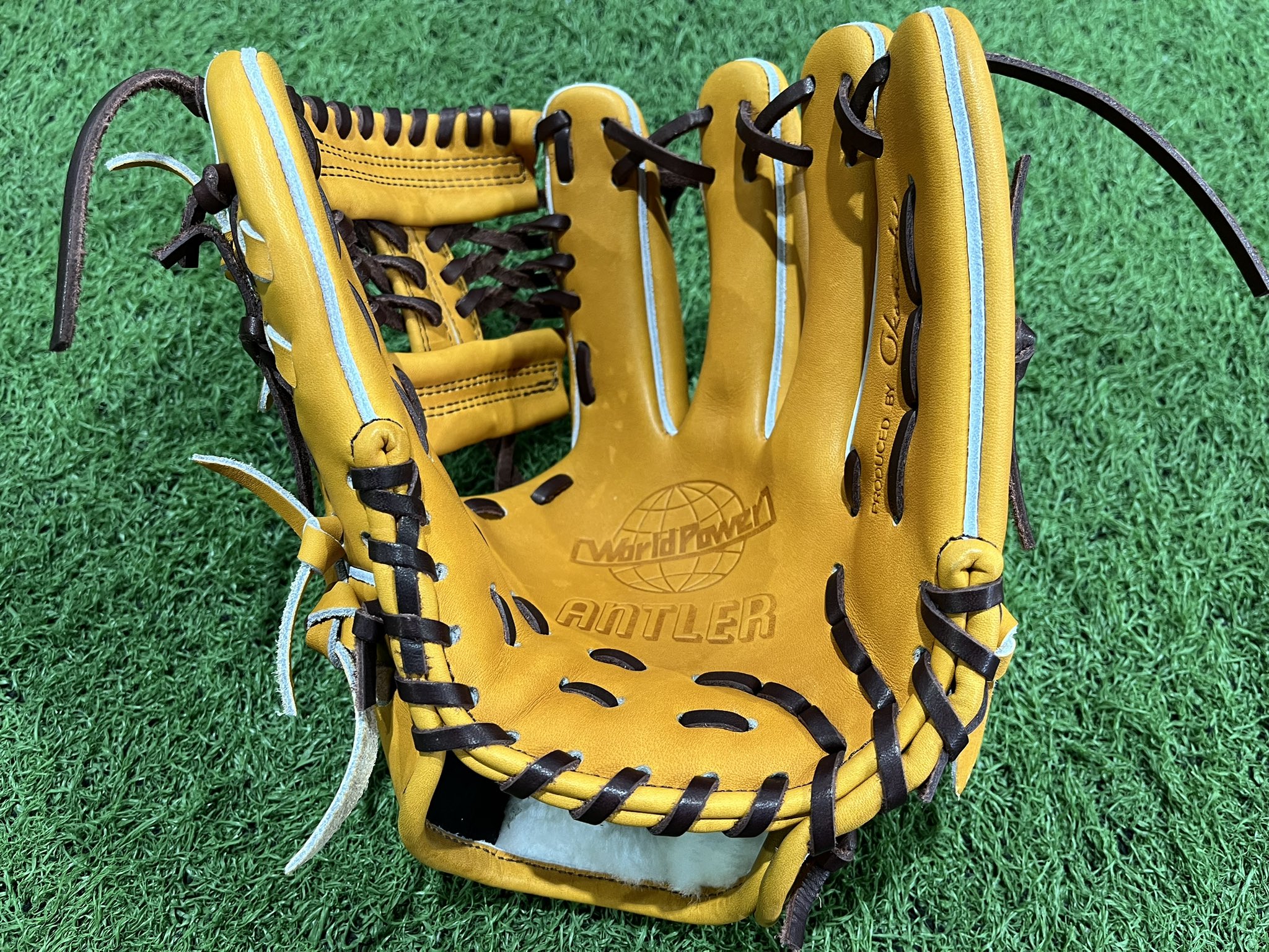 レビュー高評価のおせち贈り物 ANTLER / アントラー たもてる WORLD POWER グローブ ハンドメイド オールラウンド