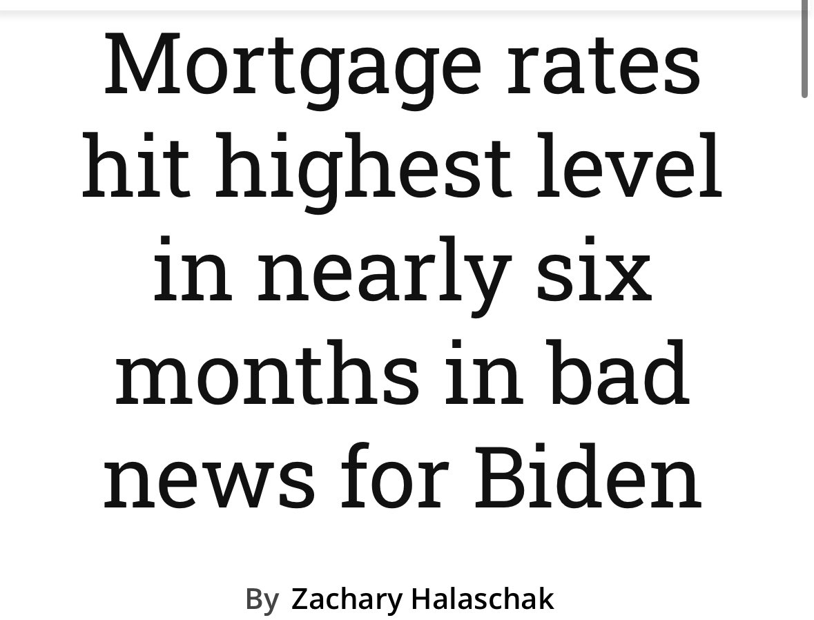 Last Thursday, the average rate on a 30-year, fixed-rate mortgage hit 7.17% That is the highest mortgage rates have been since November of last year. @JoeBiden & @RubenGallego have our country headed toward the worst housing crisis since 2008. washingtonexaminer.com/policy/finance…