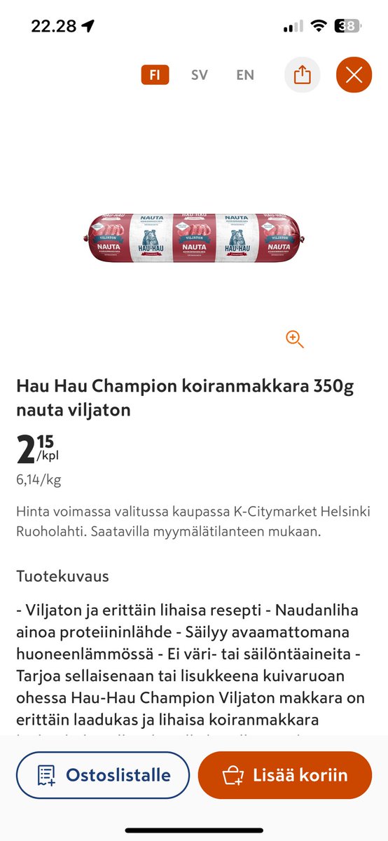 johanaberg_mtk's tweet image. Kotimainen sika-nauta ja Hau hau koiranmakkara myydään suurin piirtein samaan kilohintaan. Kyllä on ruoan arvostus huipussaan.. @MTKry tekee jatkuvasti töitä sen eteen, että viennin kautta saataisiin arvostusta ja parempaa hintaa jota suomalainen ruoka ansaitsisi