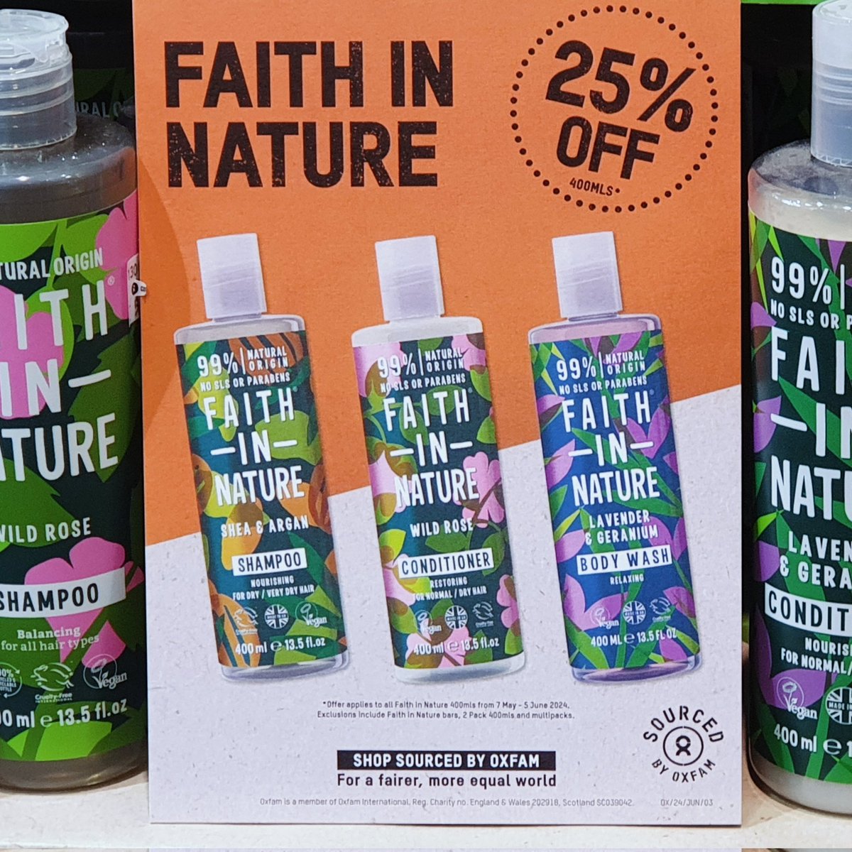 At #Oxfam #Harpenden we've taken 25% off selected @FaithInNature products until 5th June! Come down to 3, Harding Parade & choose your favourite shampoo, conditioner & body wash from our fabulous range! (Offer applies to individual 400ml bottles). Open 10am to 5pm Mon to Sat.