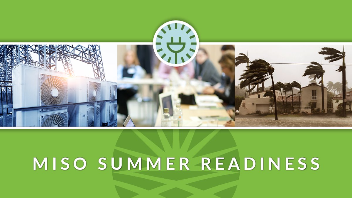 Mark your calendars for MISO's Summer Readiness Workshop on Tuesday, May 21. Visit our website for details: ow.ly/G3S550RxuBJ.

#GridReliability #EnergyTwitter