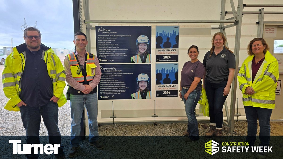 This year, Turner adopted an “Our House, Our Home” motto. For #ConstructionSafetyWeek, we are emphasizing creating the right environment for our teams and partners through active caring, looking out for each other, and speaking up. Every voice is valued in pursuit of safety.