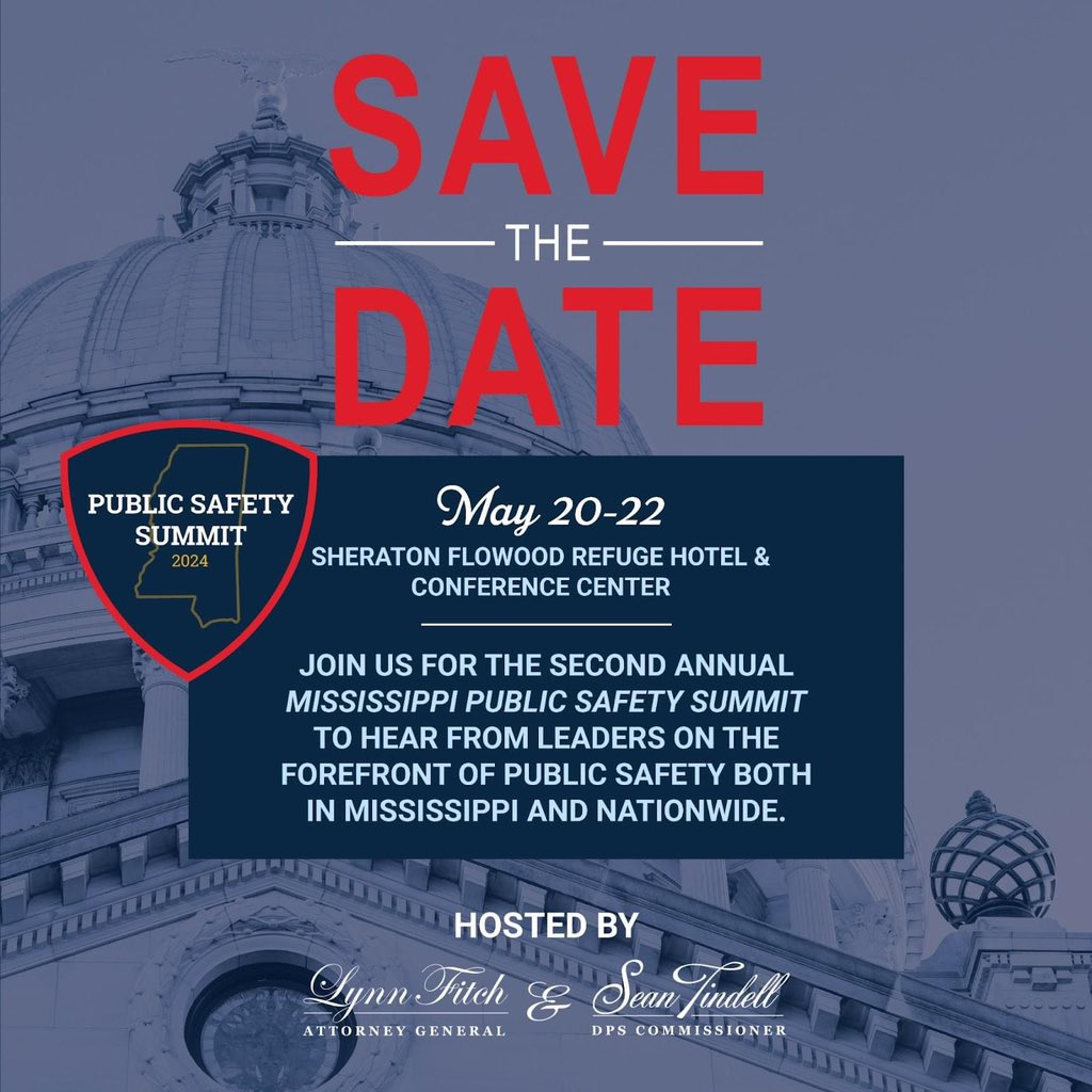 Hosting the Public Safety Summit again this year is truly an honor. Our officers, firefighters &amp; prosecutors play vital roles in ensuring the safety of MS citizens.

I’m grateful for the chance to come together, enhance relationships &amp; support crucial work.
