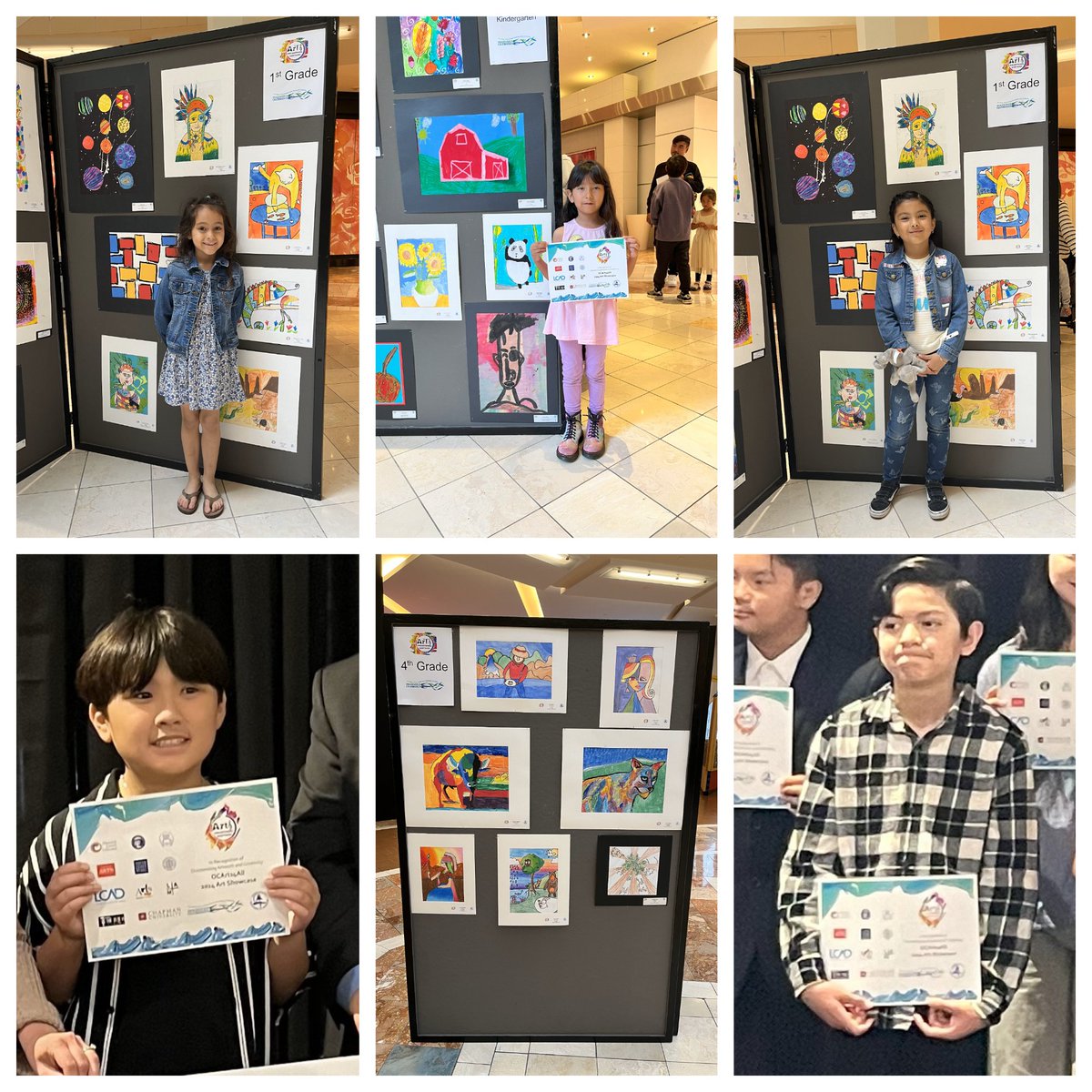 Thrilled that 34 of our students had their artwork selected for the OCArts4All Showcase at Crystal Court, South Coast Plaza! It was a joy to celebrate their achievements with them and their families at the reception. Thanks to Mrs. Chung for joining us. @LHSchools #LHCSD #K6ART