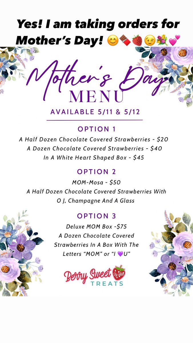 itsmeALLIEgee's tweet photo. Just incase y’all need something for Morher’s Day! 😉🍫🍓💐💕 https://t.co/qNPstzd6sh