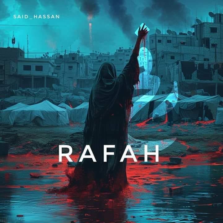 The only place left for the people of Gaza to live was the city of Rafah. Now Israel is hitting it too. Gazans were forced into another migration.
 #getoutofrafah