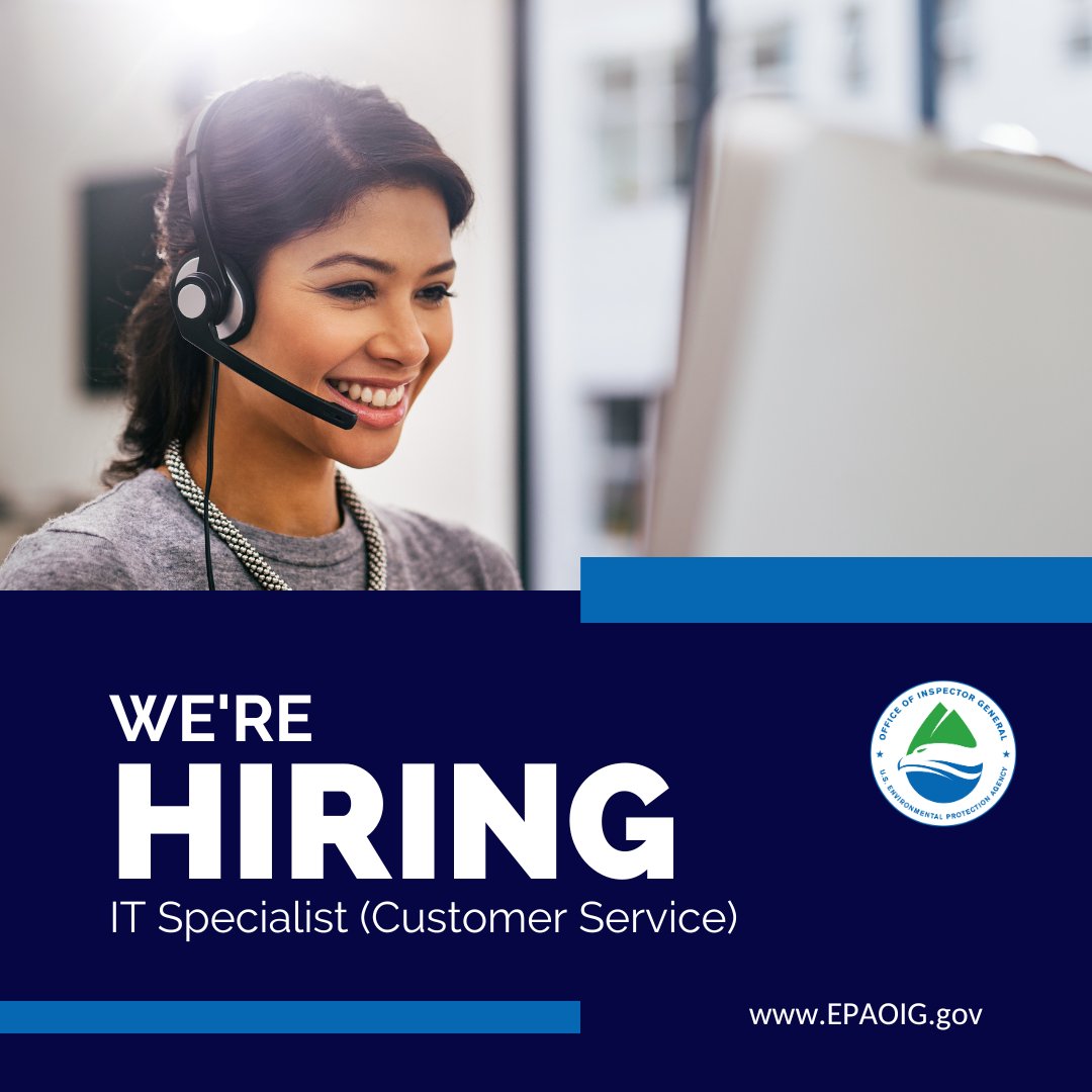 📣We’re hiring! Are you a tech-savvy problem solver looking for a great place to start your career? Join our team as an IT specialist focusing on customer service. Apply by 5/16: usajobs.gov/job/789978800
#ITJob #Hiring #Opportunity #Apply #JoinUs