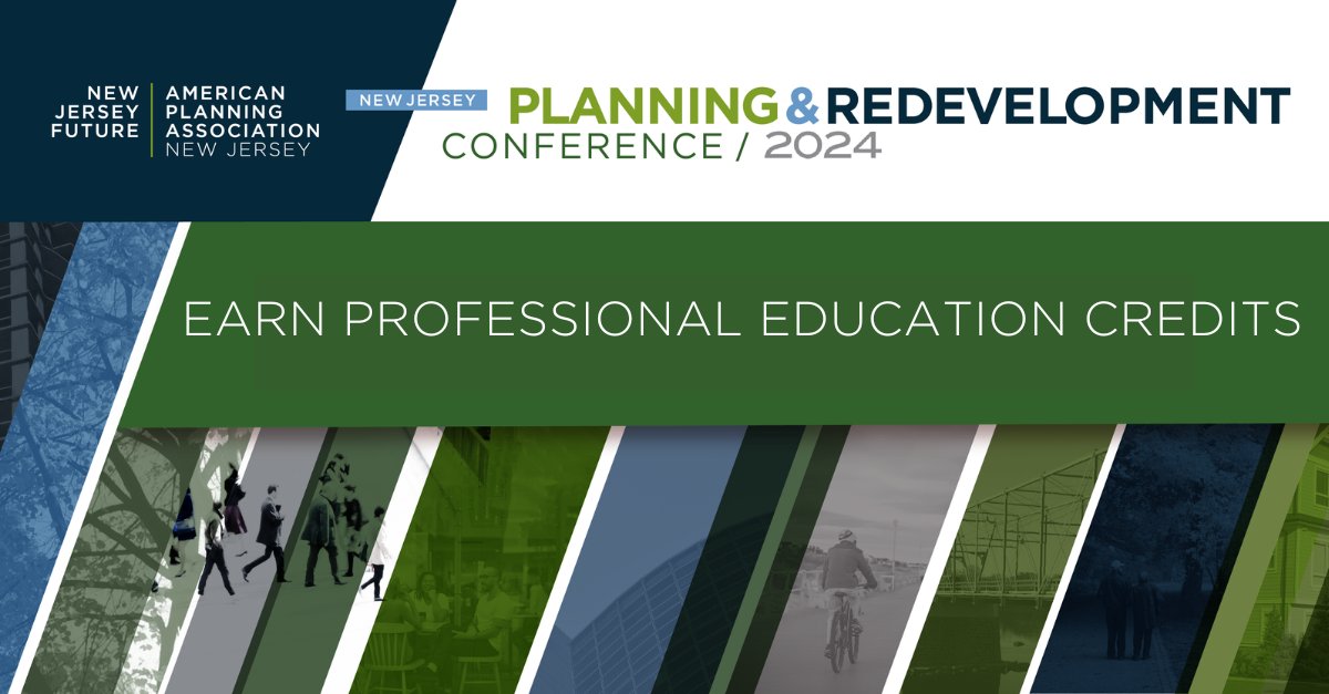 Looking for continuing education credits? Earn them at the #NJPRC24 & register today! bit.ly/4dGaVJo 🏙️CM credits @APA_Planning AICP ⚖️CLE credits @NJBuildersAssoc ⚙️Professional Engineering credits @ConsumerNJ 💧Floodplain Managers CECs @FloodsOrg 🏗️GBCI CECs @USGBCNJ