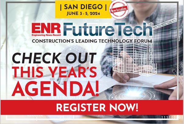 Construction technology moves quickly and those who stay one step ahead of the trends have a tremendous advantage. Join us June 3-5, in San Diego, for ENR FutureTech. Check out this year's agenda and register today! brnw.ch/21wJytp #ENRFutureTech #AEC #Construction