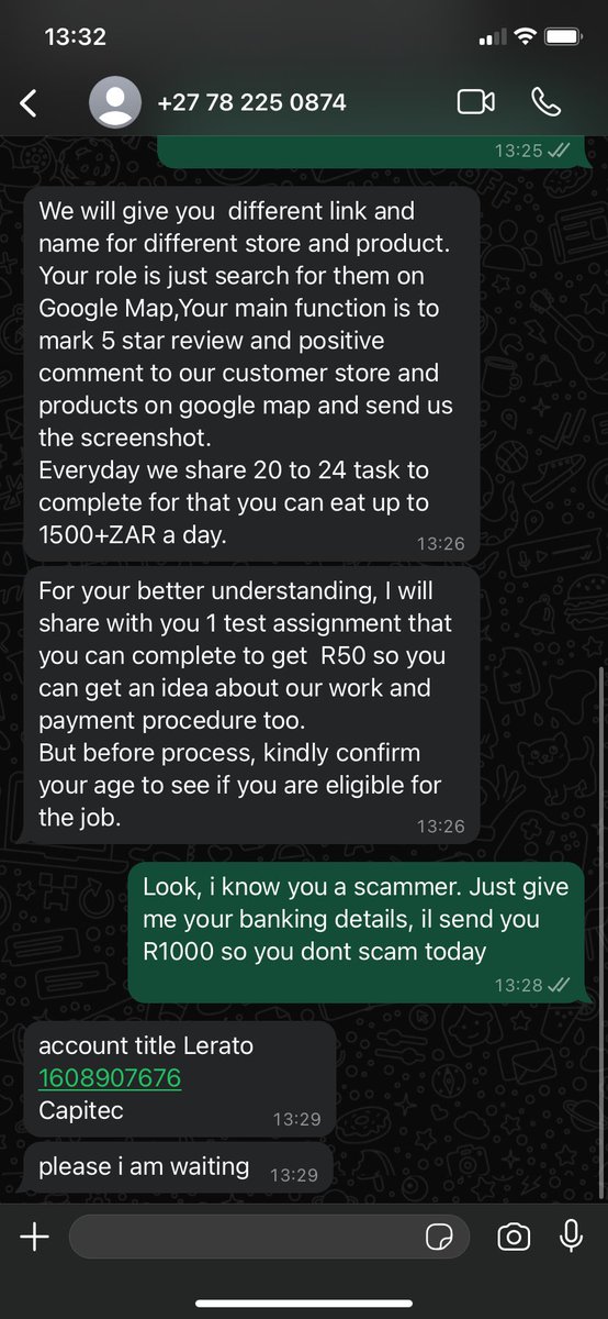 Decided to entertain a scammer cause I was bored, nah SA scammers bore me, what the hell?😭😭