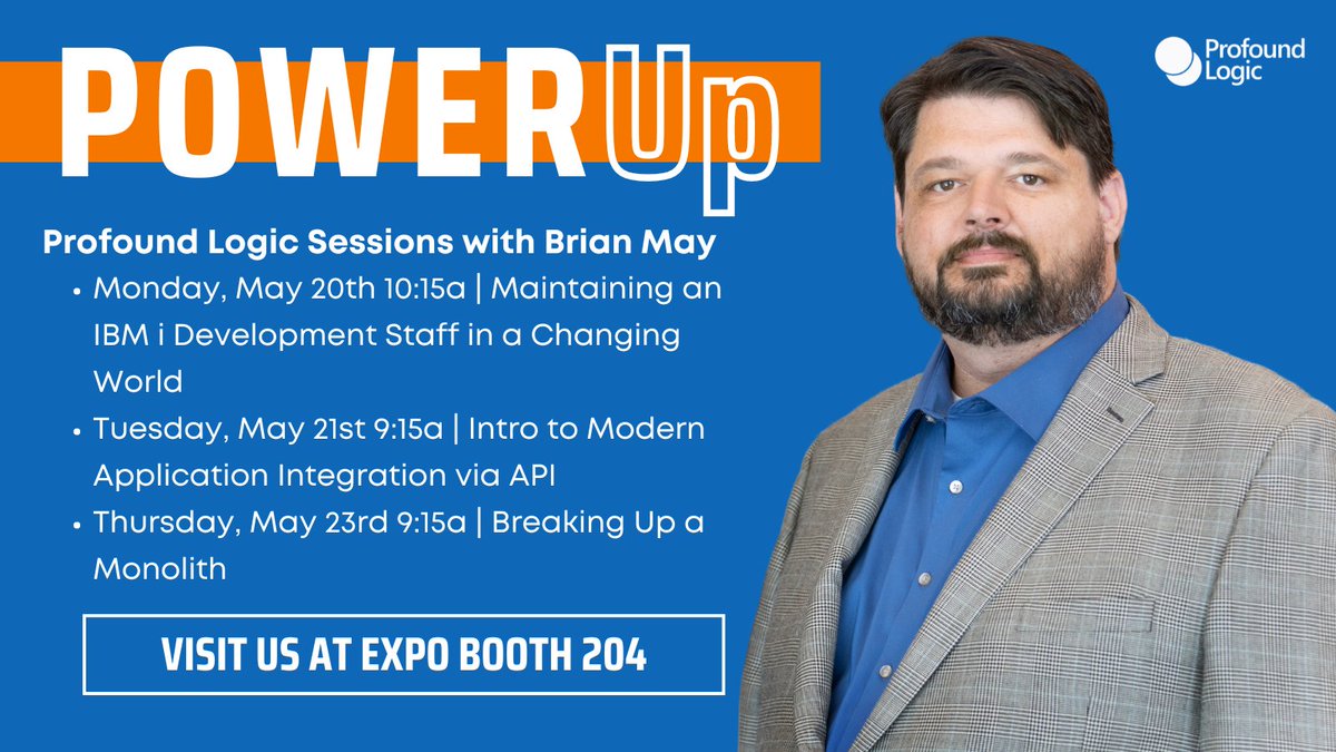 🌟 Join us at <a href="/COMMONug/">COMMON - A Users Group</a>'s POWERUp 2024 for groundbreaking sessions on IBM i and Power Systems with Profound Logic! Led by VP <a href="/NotThatBrianMay/">Brian May</a>, we're diving into #IT empowerment, #API mastery, and more. Ready to dive in? ➡️ hubs.la/Q02vHW3p0 

#POWERUp2024 #TechInnovation