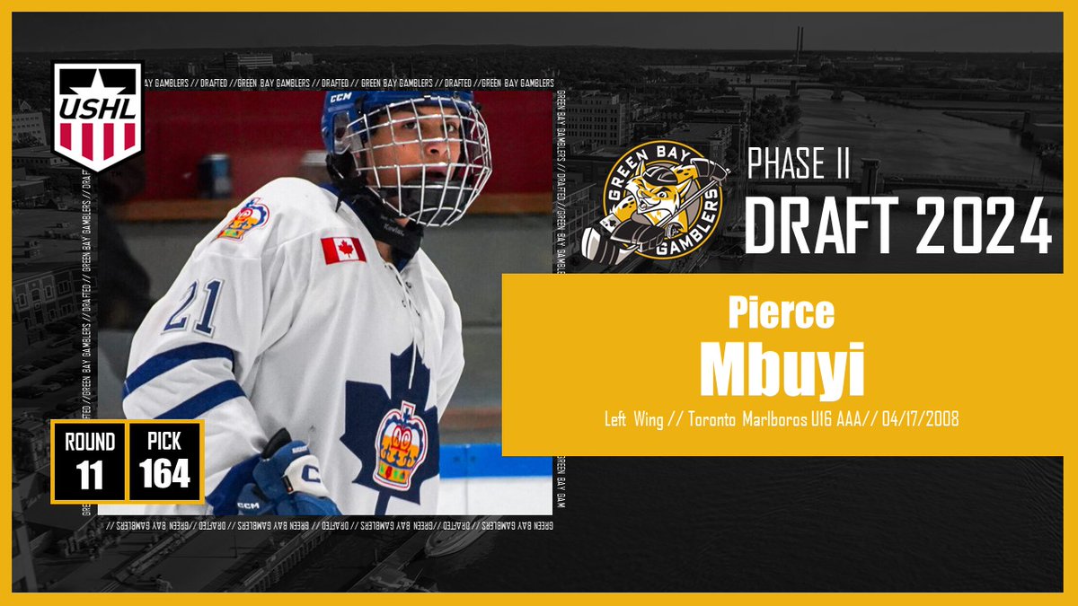 Gamblers draft Pierce Mbuyi from Toronto Marlboros U16 AAA in the 11th round of the Phase II USHL draft. #GoGamblers