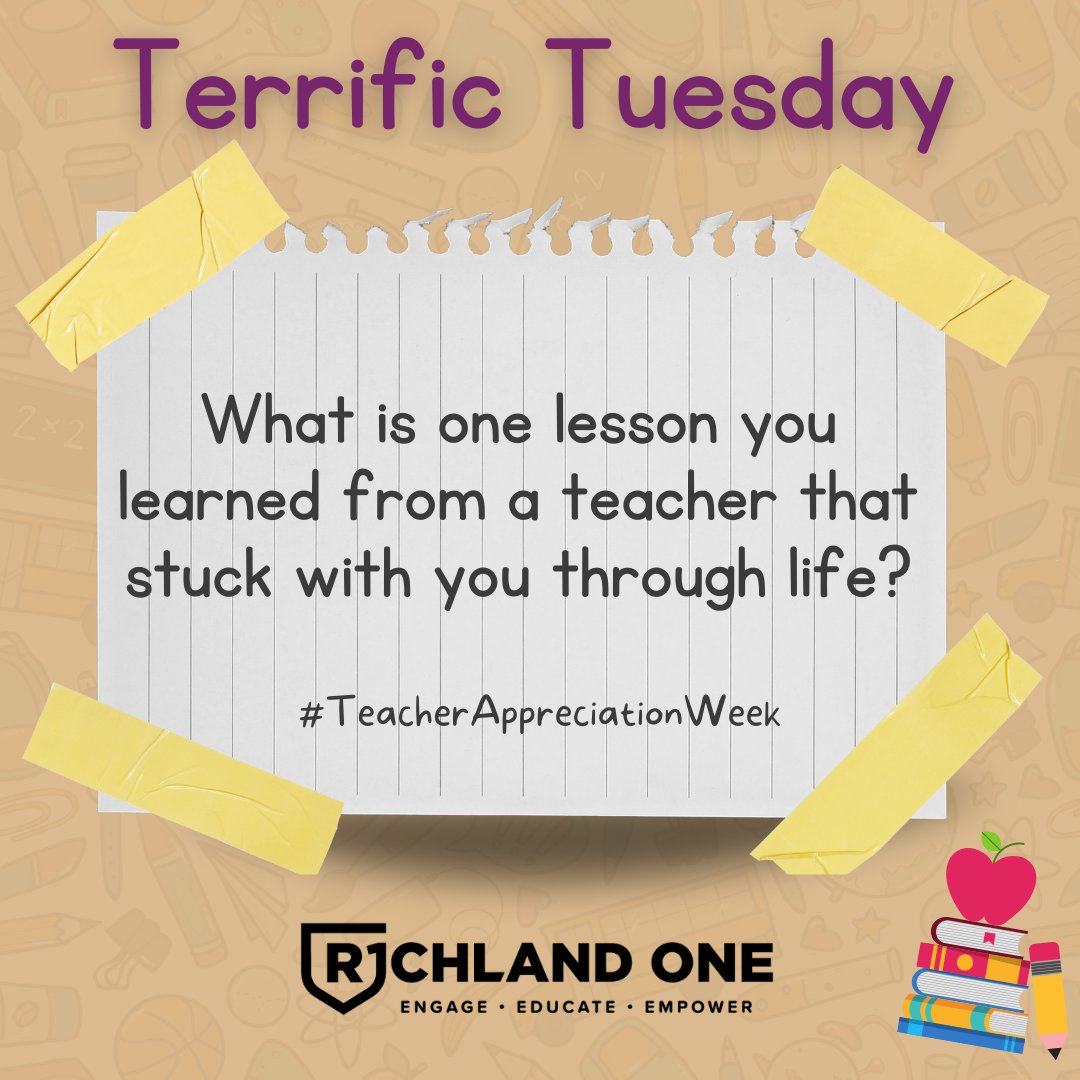 Let's take a moment on this terrific Tuesday to reflect on the priceless lessons our teachers have given us throughout our lives. Not only have they taught us academic knowledge, but they have also provided us with invaluable life lessons we can apply every day. #TeamOne #OneTeam