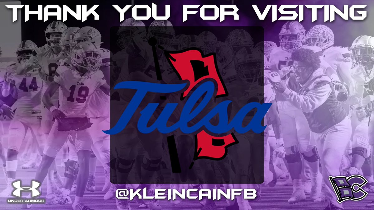 Thank you to @TulsaFootball for stopping by to check out @KLEINCAINFB #RECRUITTHEREIGN #STORMSURGE24 #REIGNCAIN @DFranks24