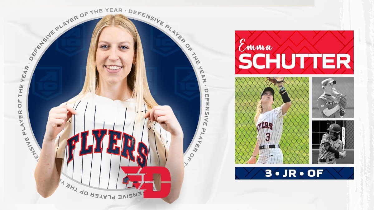 𝗧𝗛𝗘 #𝗔𝟭𝟬𝗦𝗕 𝗗𝗘𝗙𝗘𝗡𝗦𝗜𝗩𝗘 𝗣𝗟𝗔𝗬𝗘𝗥 𝗢𝗙 𝗧𝗛𝗘 𝗬𝗘𝗔𝗥...
𝗘𝗠𝗠𝗔 𝗦𝗖𝗛𝗨𝗧𝗧𝗘𝗥

🥎 Has started in 150 consecutive games in CF
🥎 78 putouts, four assists. ZERO errors
🥎 Third consecutive year-end award (2023 Player &amp; 2022 Rookie)