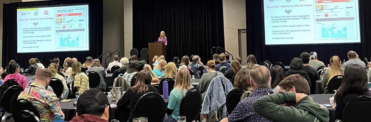 hortisplatform's tweet photo. Species360 Director of Conservation Sandy Trautwein speaking re our work with the IUCN, today at the RAW 2024 (Regional Aquatic Workshop) in Tacoma Washington (U.S.) https://t.co/cjAbQgs2pQ