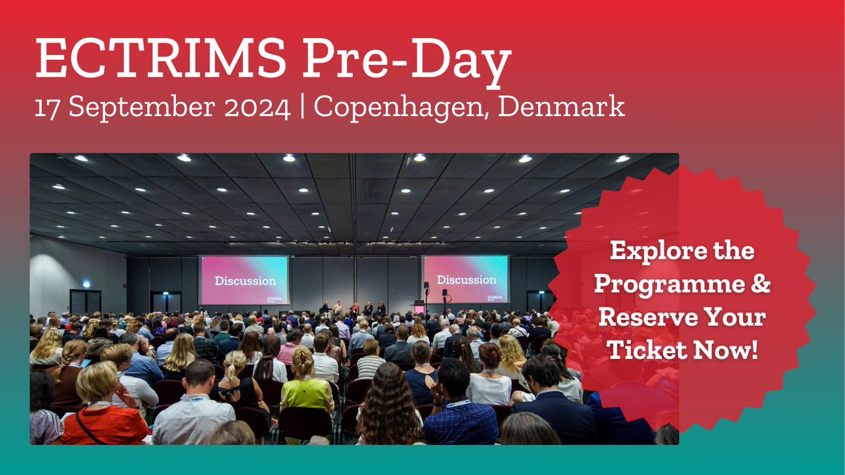 If you haven't done so already, save the date for the inaugural ECTRIMS Pre-Day, leading up to #ECTRIMS2024. Explore #PaediatricMS, #NMOSD, #MOGAD & beyond. Engage with experts & gain valuable insights. Explore the programme & secure your ticket TODAY 👉 bit.ly/3v7Kjzu