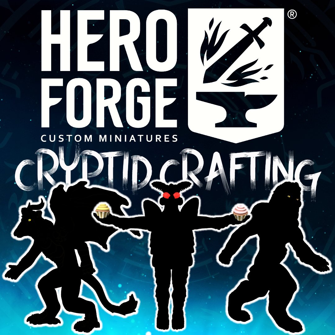 Join us at 2pm PT today on twitch.tv/heroforge for another Cryptid Crafting Hour! We'll be showing off Kitbashing with our creepy cryptids, as well as giving away codes for free Color Standees!