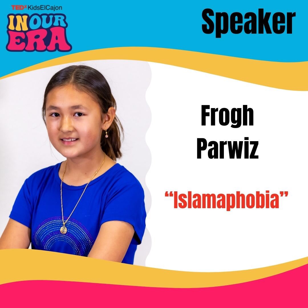 Join us THIS Saturday for Frogh’s talk ‘Islamaphobia’. Session 3: In Our Self-Awareness
@JohnsonCVUSD 
#inourtedxera  #tedx #TEDEd #studentvoice #studenttalks #fyp #foryoupage