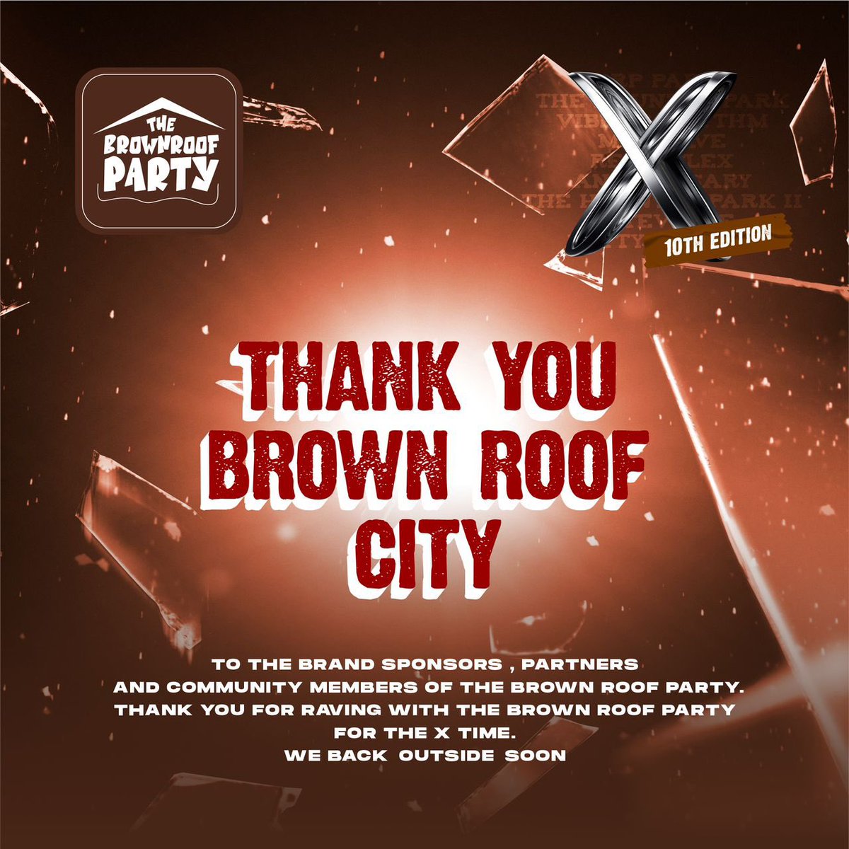 thebrownroofP22's tweet photo. Thank you Brown Roof City. We see your constant love and support even in the face of difficulties π«β€οΈ We canβt wait to rave with you again soon π₯³π₯³
#thebrownroofparty #thexedition #partyofyourdreams https://t.co/qDNTe2WGn0
