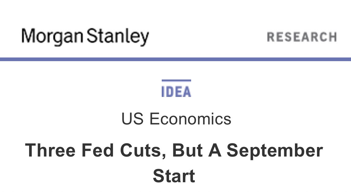 MORGAN STANLEY: “.. We remain bullish on our call for three 25bp rate cuts this year, but are pushing out the start to September. .. given the lack of progress in recent months it will take a bit longer for the #FOMC to gain confidence to take the first step.” [Zentner]
