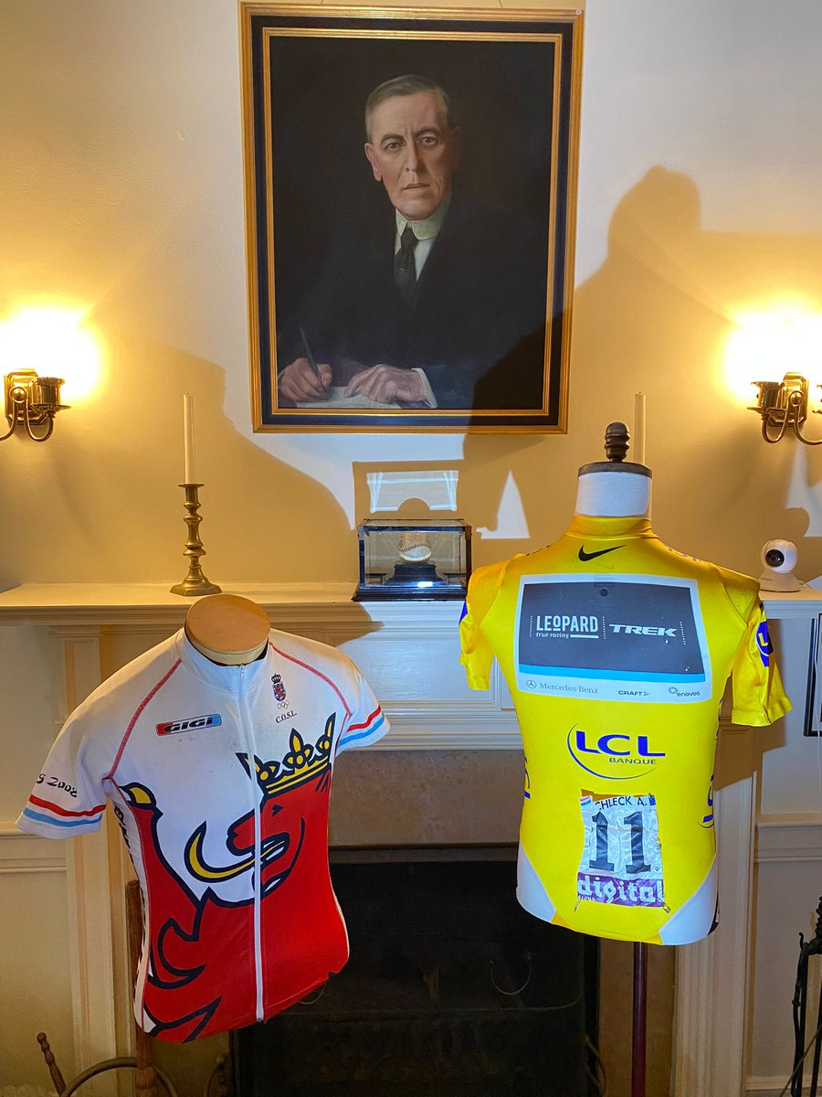 @LUinWashington is thrilled to announce that 2 jerseys of @andy_schleck , Luxembourgish Winner of The Tour de France, are being exhibited at the @WWilsonHouseMuseum for the Fashioning Power, Fashioning Peace Exhibition and Gala! The #exhibition is open to the public May 8-11.