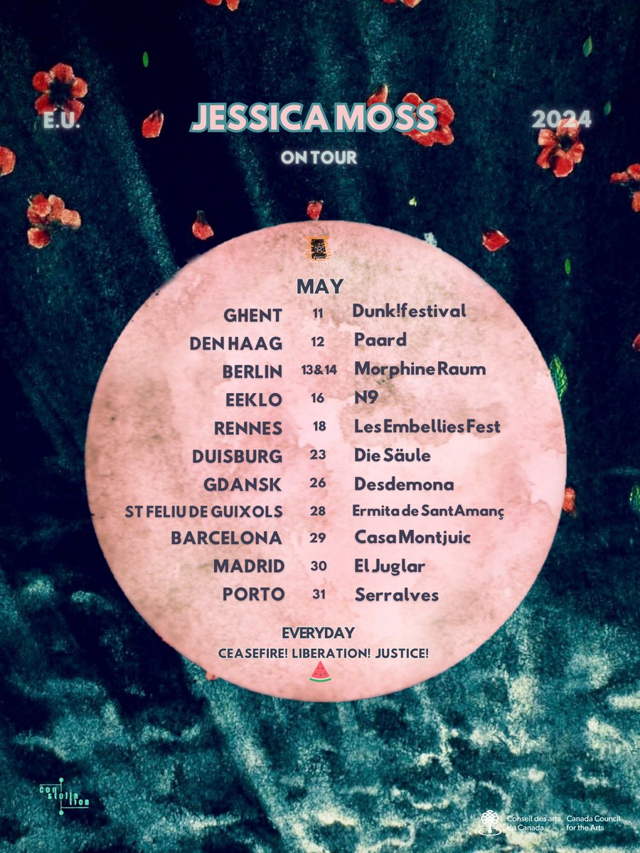Jessica Moss is embarking on a short European tour later this week. She will be performing shows in Belgium (Dunk! Fest in Ghent), France (Les Embellies Fest in Rennes), The Netherlands, Poland, Berlin (residency at Morphine Raum), Spain and Portugal. cstrecords.com/pages/jessica-…