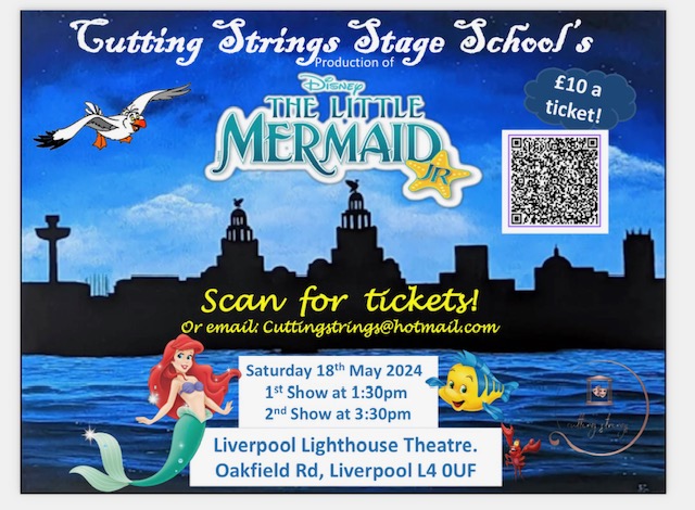 We're looking forward to this one! Our friends over at @CCStageSchool are showcasing their production of 'The Little Mermaid' at the Lighthouse theatre! 🎭 📆 Saturday 18TH May ⏰ 1:30PM & 3:30PM 🎟️ Email cuttinstrings@hotmail.com for tickets!