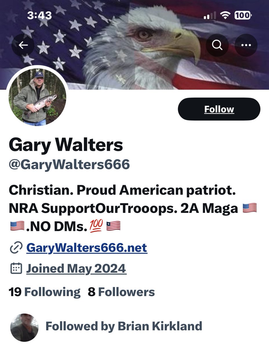 🚨LISTEN UP PATRIOTS🚨REPORT THIS POS NOT THE REAL GARY WALTERS, THEY ARE IMPERSONATING THE REAL ONE @GaryWalters66