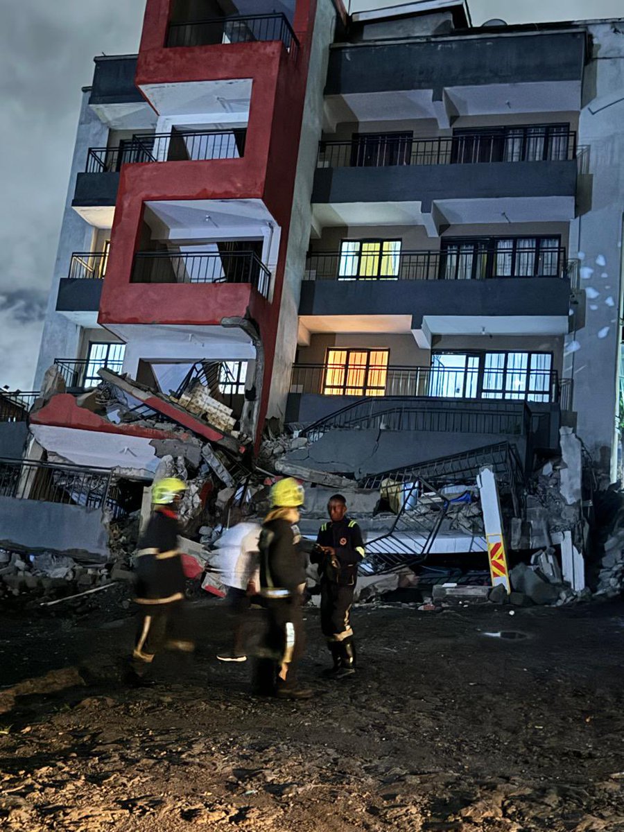 A 5-story building has collapsed opposite ILRI near the Uthiru roundabout in Mountain View Ward, Westlands, after heavy rain. Red Cross and emergency teams are on-site. Please stay clear to let them work. Let's stay calm and follow official updates. 🙏