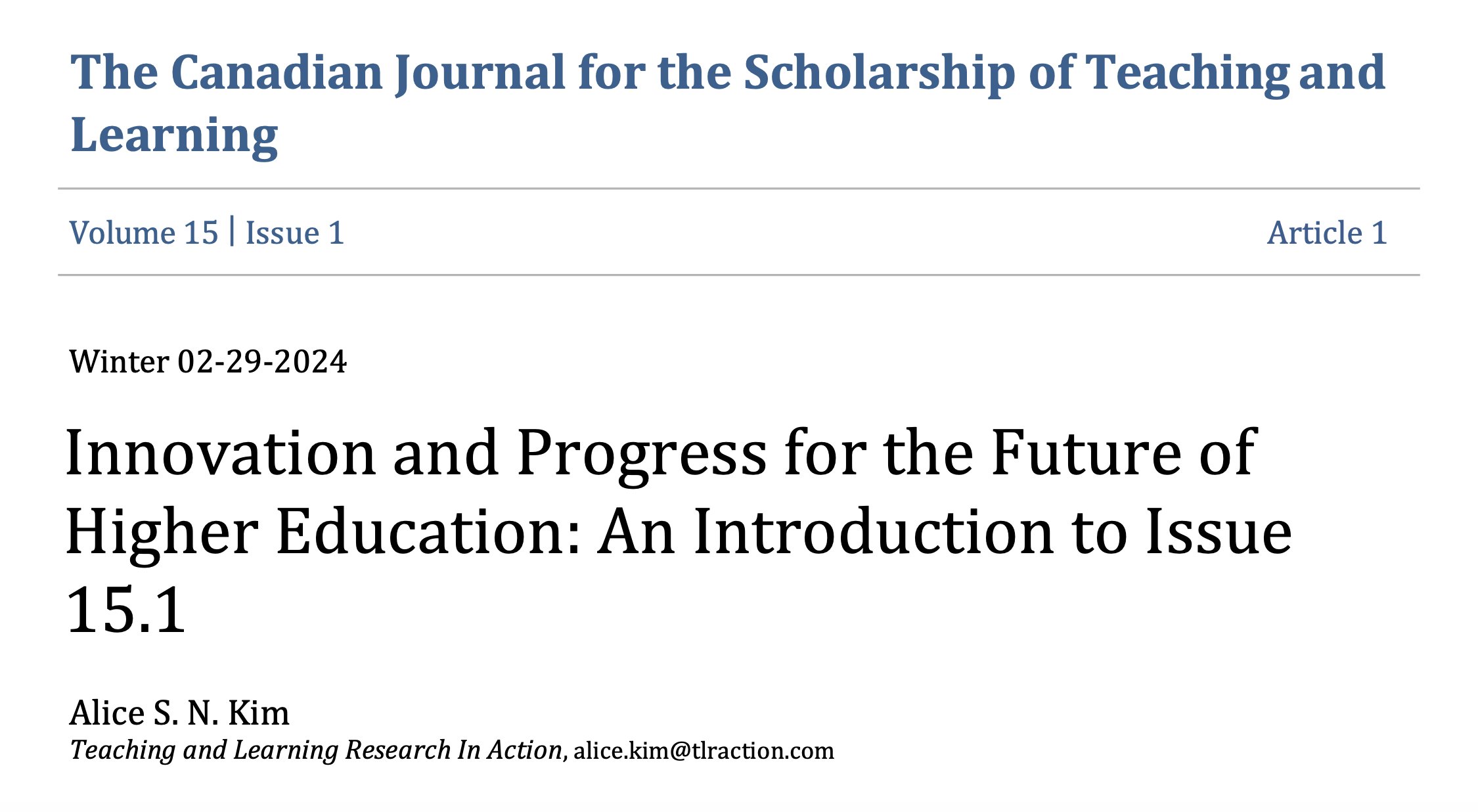 Dr. Alice Kim 🧡 (She/Hers) on X: &ldquo;🎉The new issue (15.1) of The 