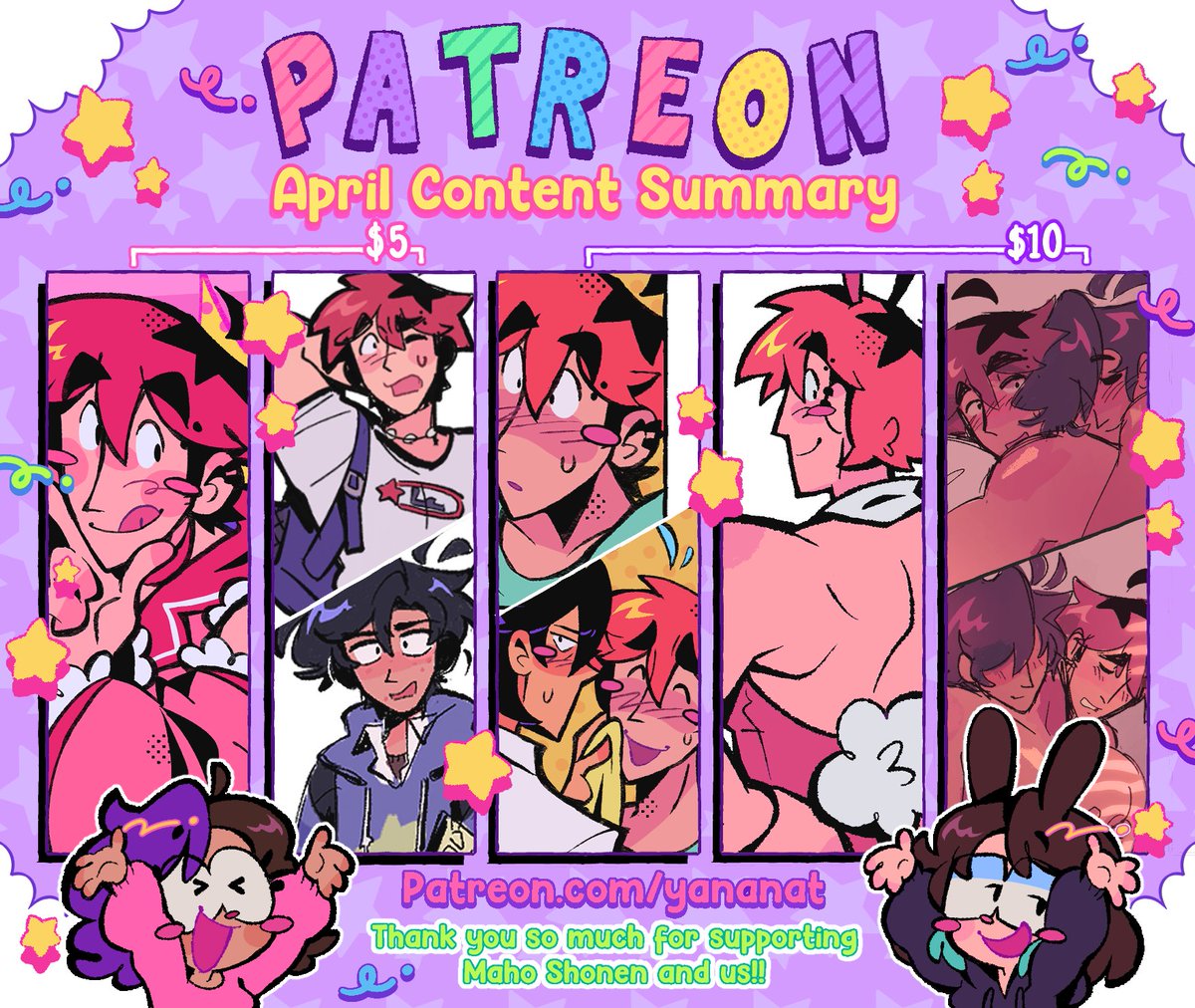 Monthly Patreon summary! If you join now you'll get access to all previous months content, and everything we'll be working on for may 🦑got a bunch stuff planned for this month 💜patreon.com/yananat