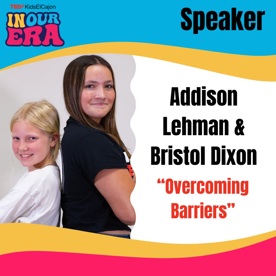 Join us THIS Saturday for Addison and Bristol’s talk ‘Overcoming Barriers’. Session 3: In Our Self-Awareness
@Hall_Hawks @lcccsma 
#inourtedxera  #tedx #TEDEd #studentvoice #studenttalks #fyp #foryoupage