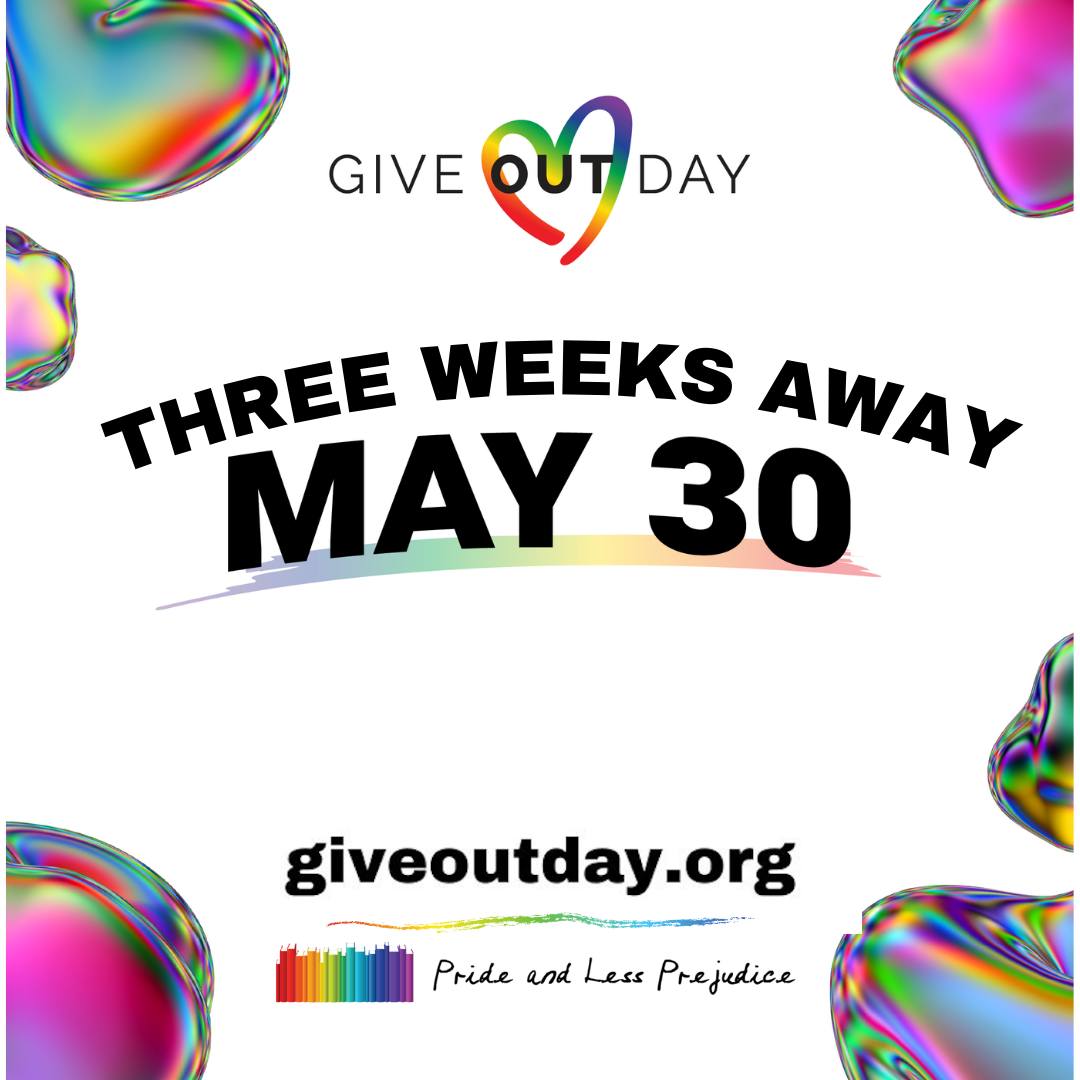 We are three weeks away from #GiveoutDay ! 📷 Since 2013, Give OUT Day has helped hundreds of LGBTQ nonprofits raise millions of dollars! 📷 You can check out our fundraising page here: giveoutday.org/organ.../Pride… 📷 #giveoutday #nonprofit #fundraiser #lgbt #lgbtq #threeweeks