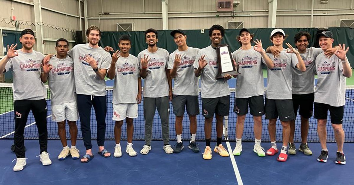 Let’s go, Engineers! 🎾 The @RPIMensTennis team won the Liberty League Championship this past weekend for the third season in a row. 👏 bit.ly/4a8X2R0 #LetsGoRed @LLAthletics @RPIAthletics