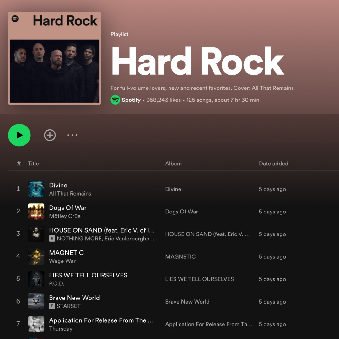 All That Remains (@ATRhq) is back! They don't disappoint with their latest single 'Divine.' 🎸 The favored track landed on the cover of @Spotify's 'Hard Rock,' @Tidal's 'The Metallist: Best New Metal & Hard Rock,' & YouTube's 'New Metal' playlist! ❤️‍🔥 found.ee/divine