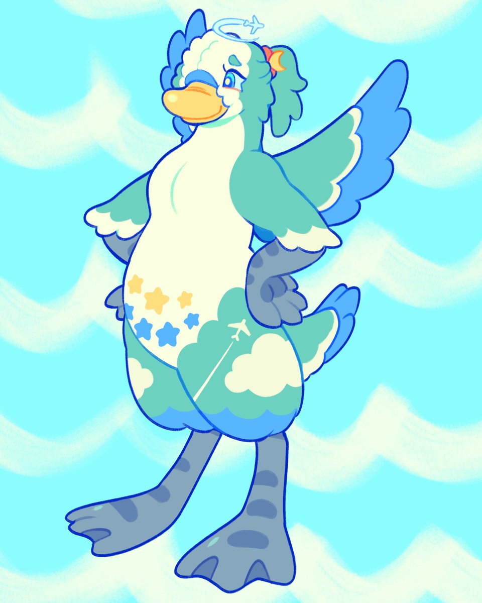 cute duck/parakeet custom for @loonie_moony !! ✈️🌙