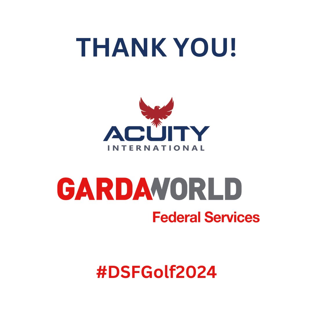 Thank you #AcuityInternational and @GardaWorld_FS for your GOLD #sponsorship of #DSFGolf2024!

#weloveoursponsors #golfforacause #givingback