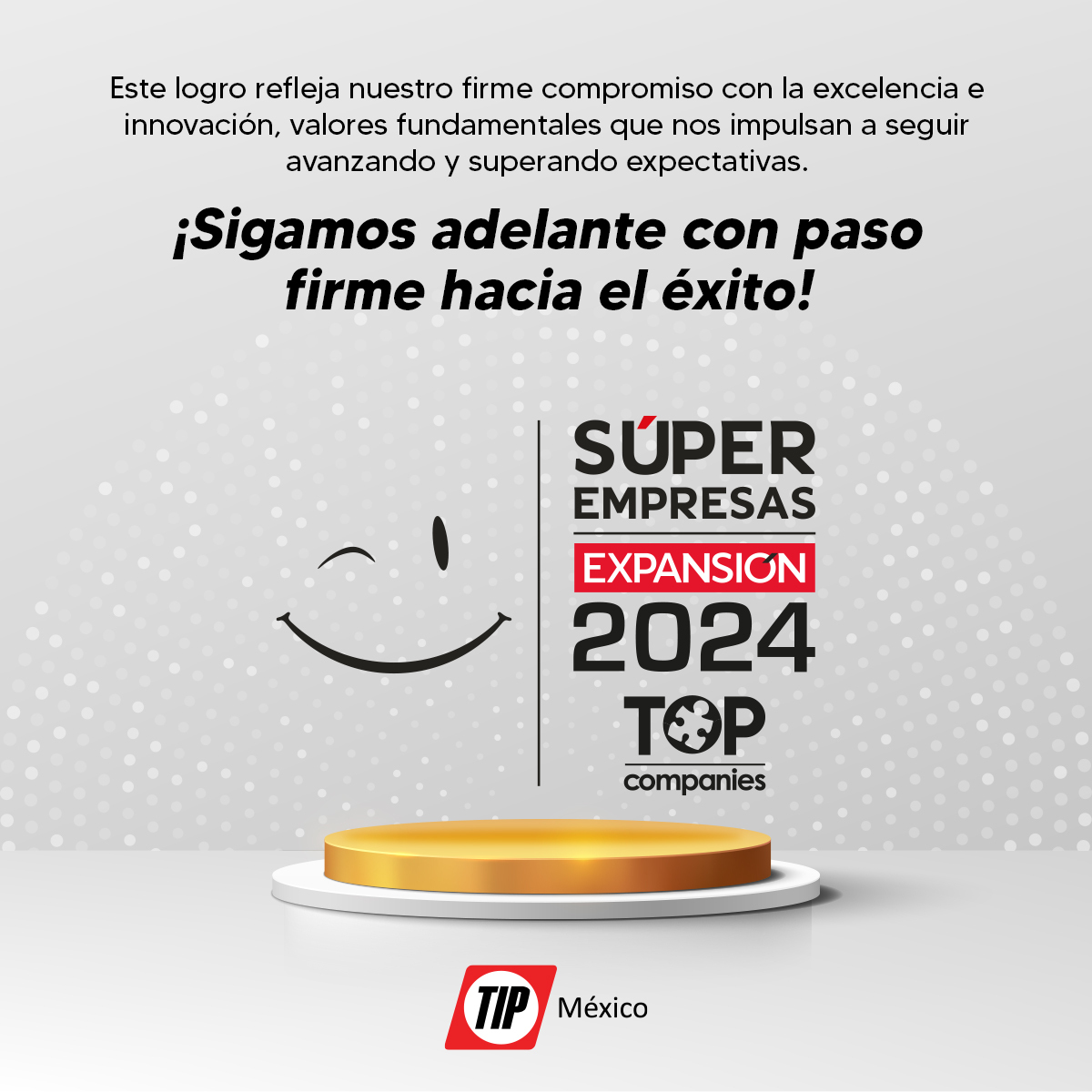 Nos complace compartir con ustedes que una vez más, TIP México ha sido reconocida como una de las Súper Empresas en el Ranking Expansión 2024, este ranking realizado por Expansión y TOP Companies califica y reconoce aspectos fundamentales de una empresa como clima laboral 🤝🎉