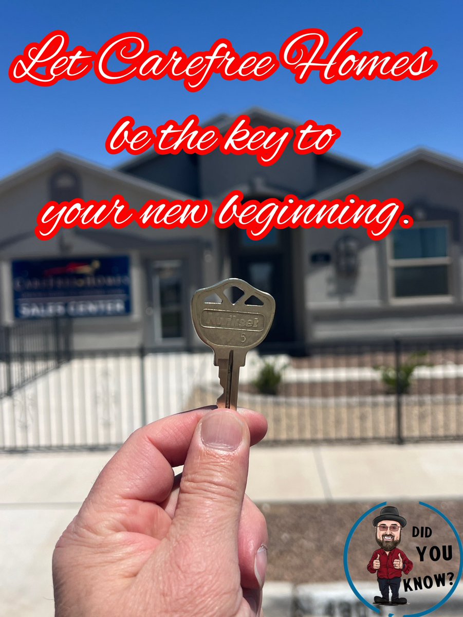 JohnDungan9's tweet photo. Let Carefree Homes be the key to your new beginning.  #jdungandidyouknow #carefreehomes #eptx #eptx915 #elpasotx #elpasoproud #elpasotx915 #eptxphotography #cityofelpaso #elpasohomes #fortbliss #fortblisstexas #fortblisstx #home #elpasobuilder #homesweethome #realestate https://t.co/KOIWWOk4bG
