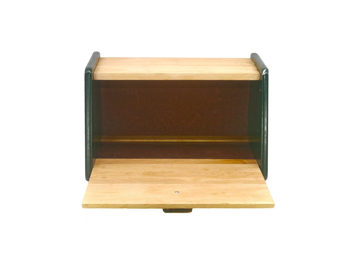Retro 1970s wood bread box made in Thailand M. Kamenstein Inc. Green knob pull. etsy.me/4b7KIBw via @Etsy #BuyfromGroovy #antiqueshop #kitchendecor #breadbox #1970skitchen #kitchenstorage #Kamenstein #EtsySellers