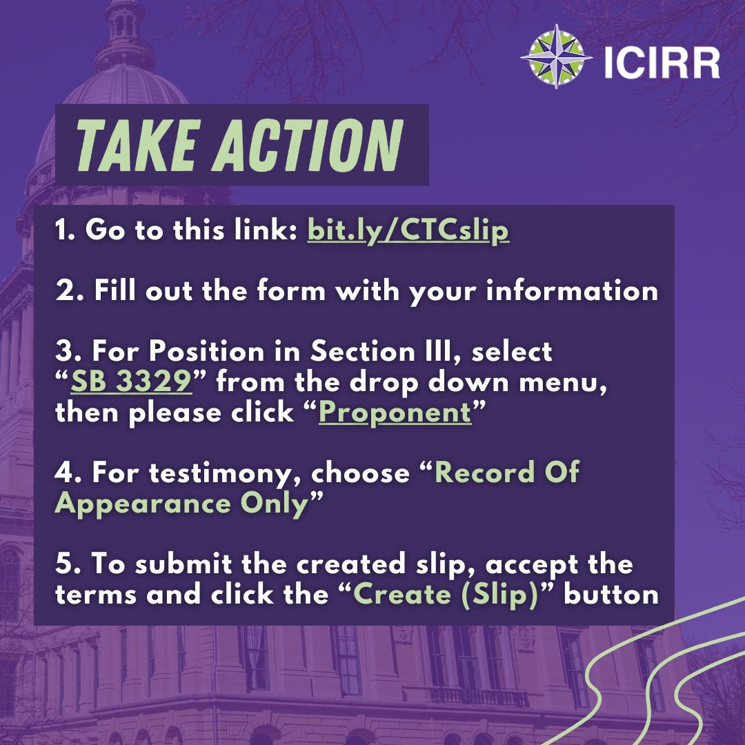 TAKE ACTION to support a state Child Tax Credit in Illinois! Join ICIRR and @EconomicSecProj by filing a witness slip today in support of a CTC that is inclusive of immigrants and supports families across Illinois. Instructions in the photos 👇