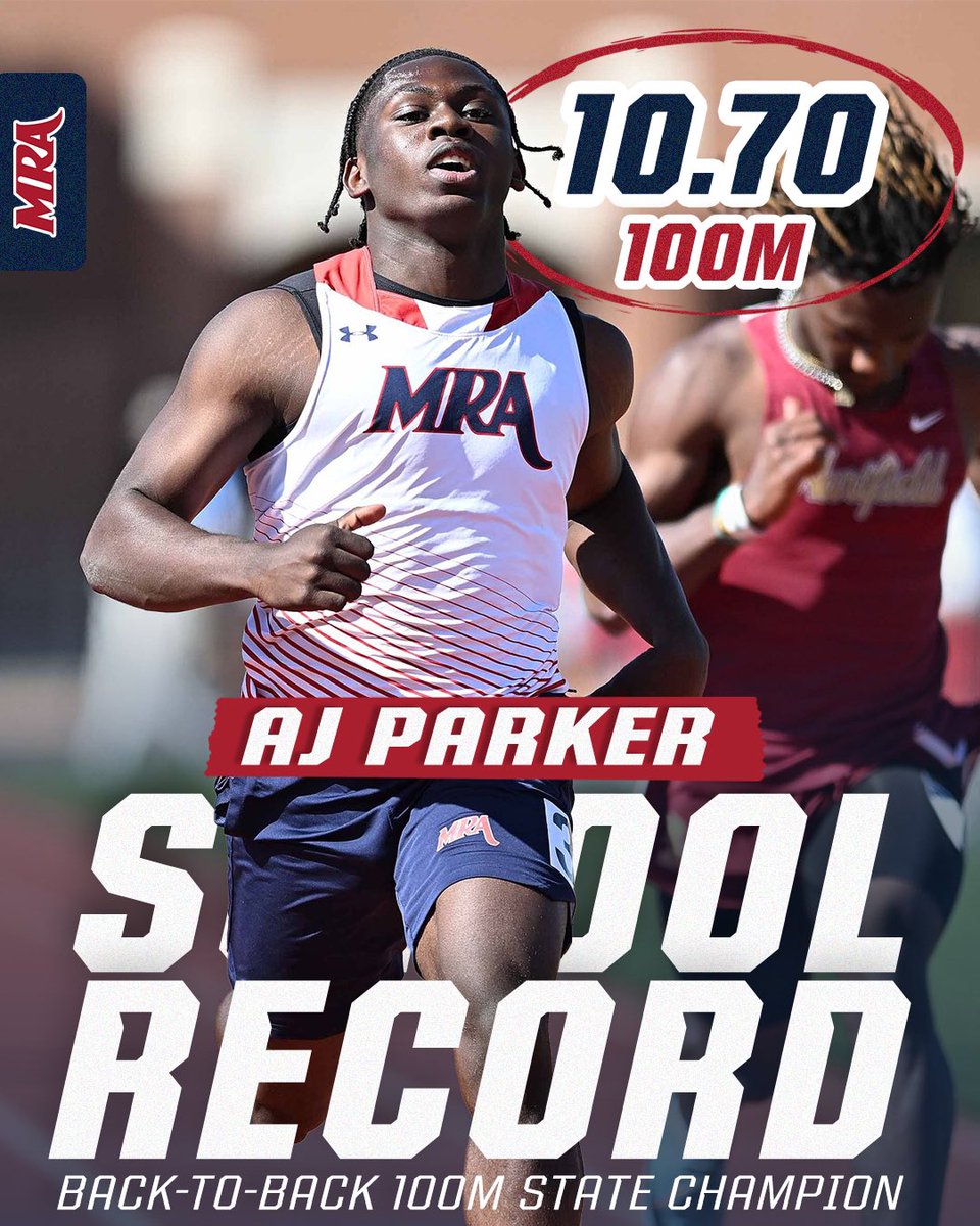 𝐓𝐡𝐞 𝐓𝐈𝐌𝐄 𝐬𝐚𝐲𝐬 𝐢𝐭 𝐚𝐥𝐥! AJ PARKER At the MAIS State Championship AJ set a new School Record and 6A State Record with a blazing time of 10.70! AJ shattered the previous school record of 10.81 set in 2009 by Ben Hutton.